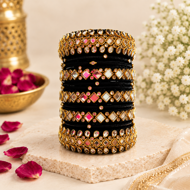 Classic Gold & Black Heritage Bangle