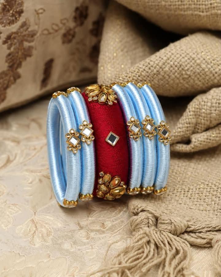 Royal Magenta Floral Bangles